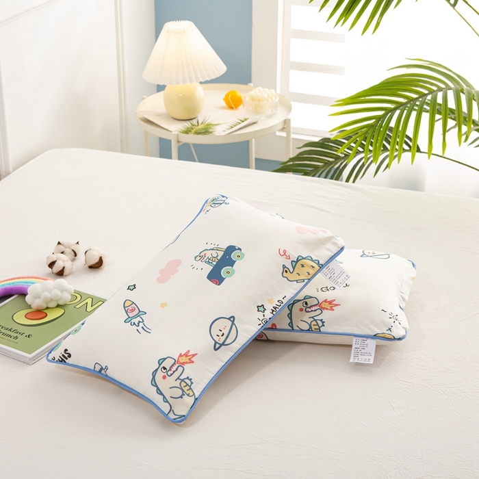 91家纺网 家纺一手货源 找家纺 萌番宝 A类新款60支长绒棉纯棉儿童枕套枕头 星际恐龙