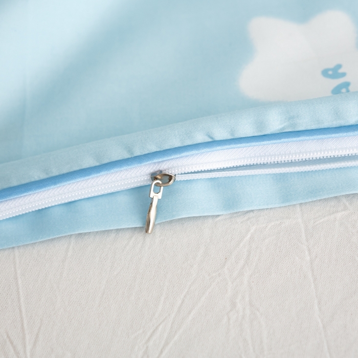 91家纺网 家纺一手货源 找家纺 萌番宝 A类新款60支长绒棉纯棉儿童枕套枕头 嗒嗒兔蓝