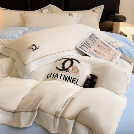 91家纺网 家纺一手货源 找家纺 （总）灰鲸 2025新款轻奢洛可刺绣水洗棉套件系列