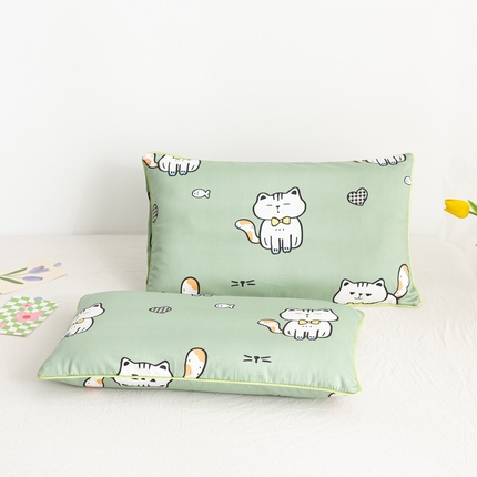 萌番宝A类新款60支长绒棉纯棉儿童枕套枕头枕头套40x60单只30x50内胆套 招财猫