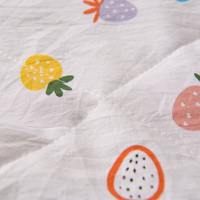 91家纺网 家纺一手货源 找家纺 鑫贝阳 2025新款亲肤水洗棉小花边印花夏被 小草莓