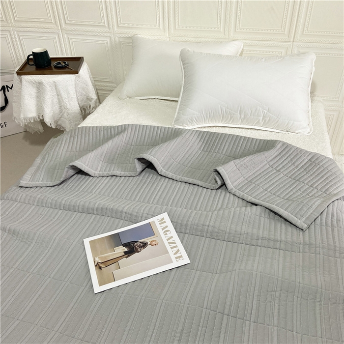 91家纺网 家纺一手货源 找家纺 卡奥家纺 2025新款有氧泡泡纱泡泡棉床盖夏被 银灰