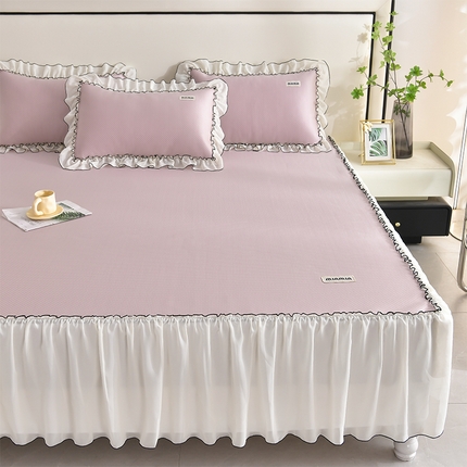 91家纺网 家纺一手货源 找家纺 （总）2025新款满天星凉感冰丝席黑边床裙系列凉席藤席冰藤席竹席冰丝席空调席草席乳胶席凉感豆豆席