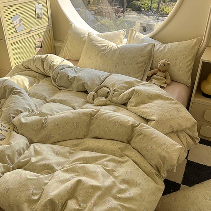 91家纺网 家纺一手货源 找家纺 （总）花漾家居 2025新款针织双层纱被套枕套四件套