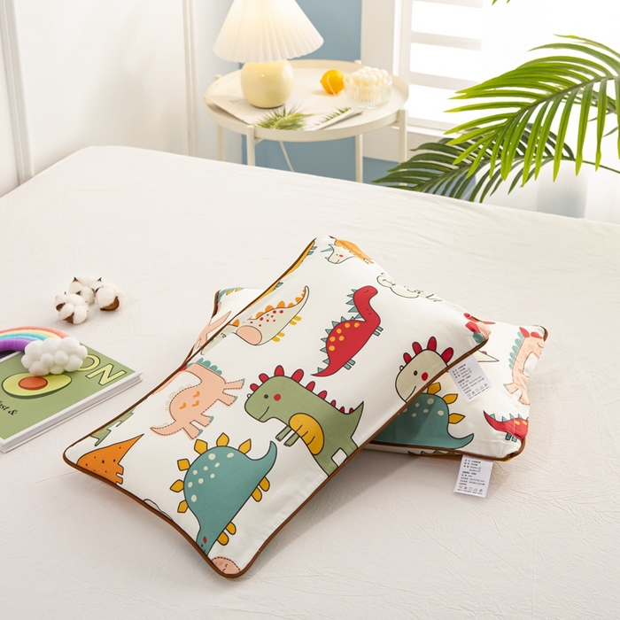 91家纺网 家纺一手货源 找家纺 萌番宝 A类新款60支长绒棉纯棉儿童枕套枕头 小神龙