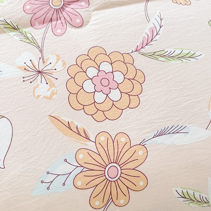 91家纺网 家纺一手货源 找家纺 好欣怡家纺 2026新款水洗棉夏被空调被被子被芯印花小清新夏凉被直播热款 水洗棉包边款-甜蜜家园