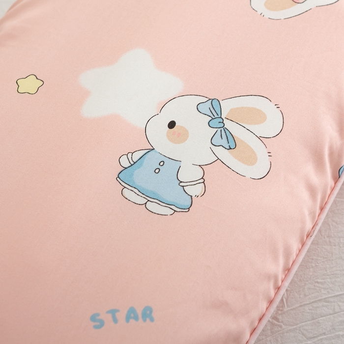 91家纺网 家纺一手货源 找家纺 萌番宝 A类新款60支长绒棉纯棉儿童枕套枕头 嗒嗒兔粉