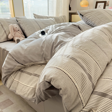 91家纺网 家纺一手货源 找家纺 （总）宜代光年 2025新款全棉纯棉色织提花瑞拉系列四件套