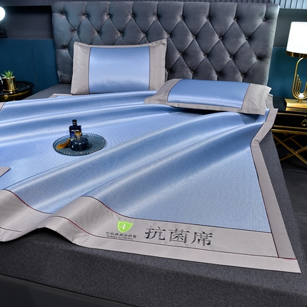 2025新款小千鸟格-经典款抗菌席（鲜亮风格）凉席藤席冰藤席竹席冰丝席空调席草席乳胶席凉感豆豆席 小千鸟格-经典款抗菌席 (蓝色）