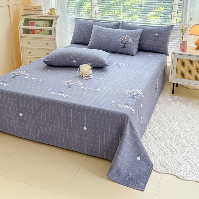 91家纺网 家纺一手货源 找家纺 仟网汇 2025新款老粗布床单粗布凉席老粗布单床单枕套单品 幸运树