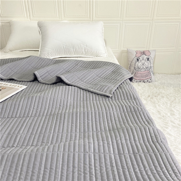 91家纺网 家纺一手货源 找家纺 卡奥家纺 2025新款有氧泡泡纱泡泡棉床盖夏被 灰色