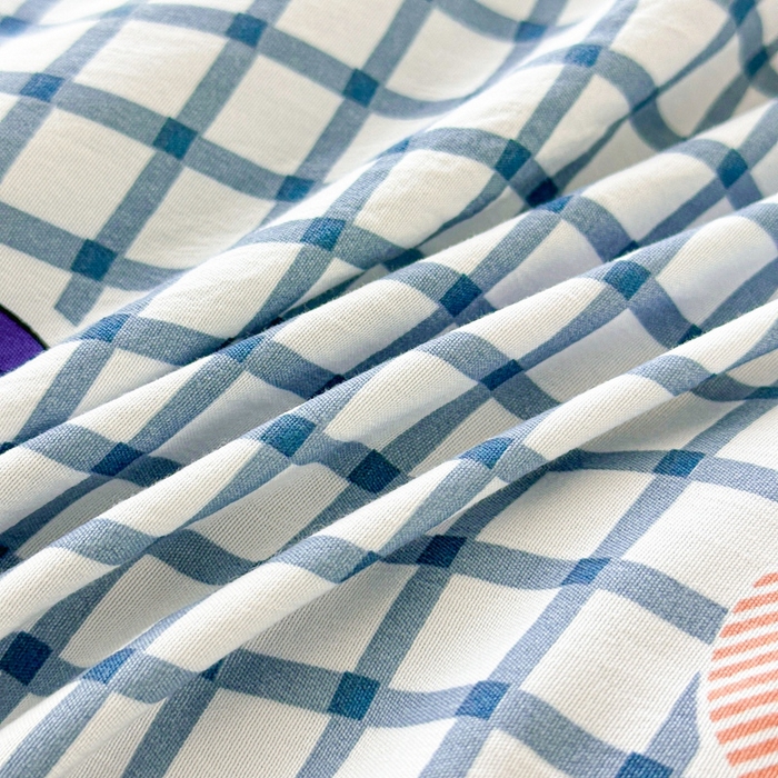 91家纺网 家纺一手货源 找家纺 好欣怡家纺 2026新款水洗棉夏被空调被被子被芯印花小清新夏凉被直播热款 水洗棉包边款-蓝色樱桃