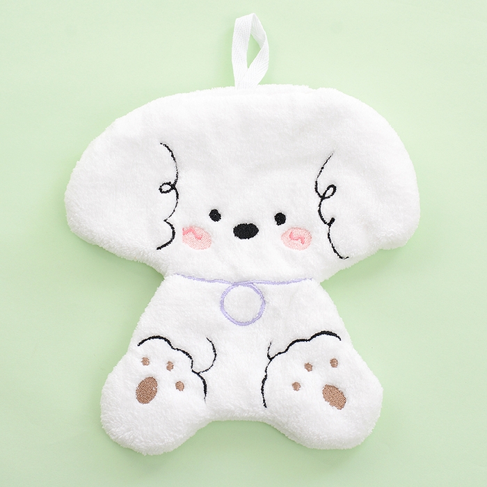 91家纺网 家纺一手货源 找家纺 （总）彩虹毛巾 2025新款卡通小狗擦手巾厨房卫生间擦手帕