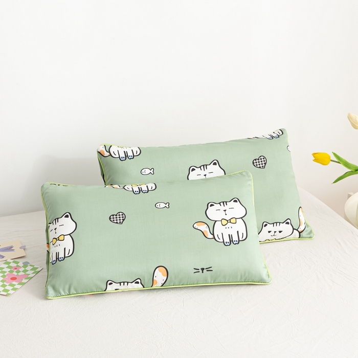 91家纺网 家纺一手货源 找家纺 萌番宝 A类新款60支长绒棉纯棉儿童枕套枕头 招财猫