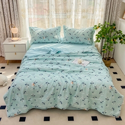 91家纺网 家纺一手货源 找家纺 鑫贝阳 2025新款亲肤水洗棉小花边印花夏被 绚熊,绚熊