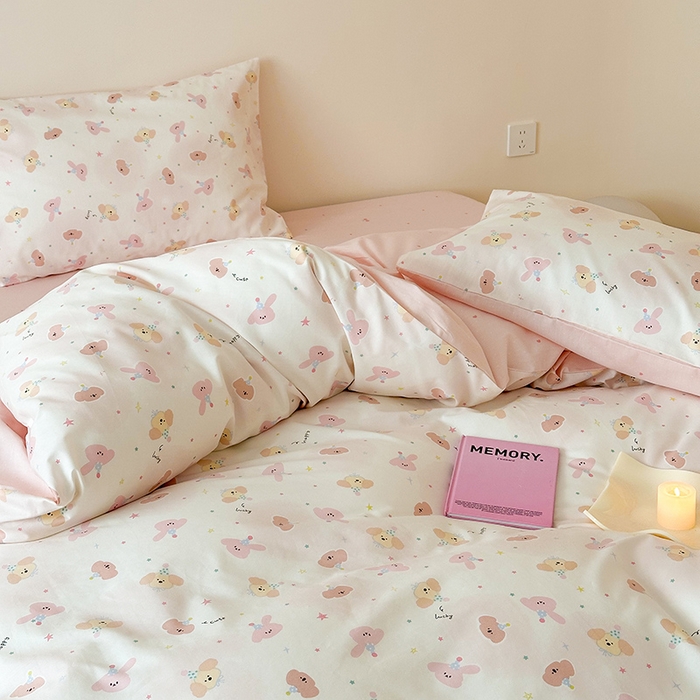 91家纺网 家纺一手货源 找家纺 典曼家纺 2025新款13372印花小清新四件套 初见