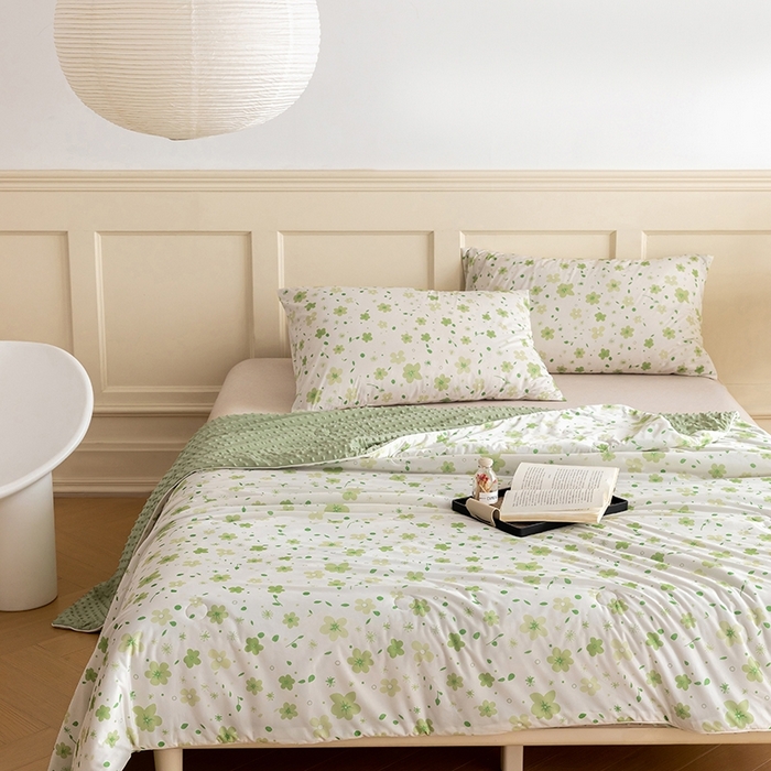 91家纺网 家纺一手货源 找家纺 绒梦里 2025新款A类小凉皮凉感冰豆豆夏被空调被 春满庭