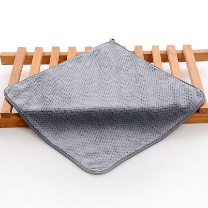 彩虹新款加厚加大珊瑚绒菠萝格方巾毛巾浴巾套装外贸跨境大浴巾吸水加厚大毛巾浴巾两件套 菠萝格方巾深灰