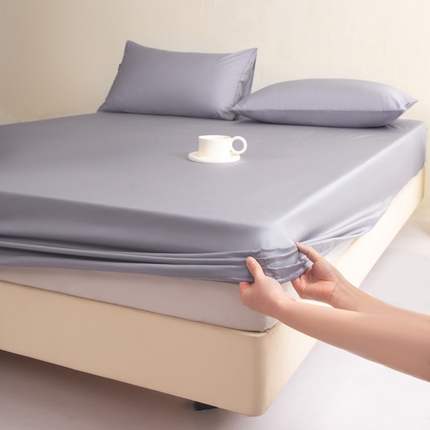 91家纺网 家纺一手货源 找家纺 莱登卡奴 2025新款A类50支莱赛尔天丝单品系列 天丝床笠月光灰