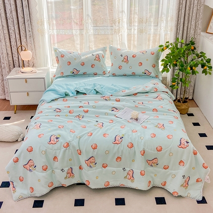 91家纺网 家纺一手货源 找家纺 （总）鑫贝阳 2025新款亲肤水洗棉小花边印花夏被