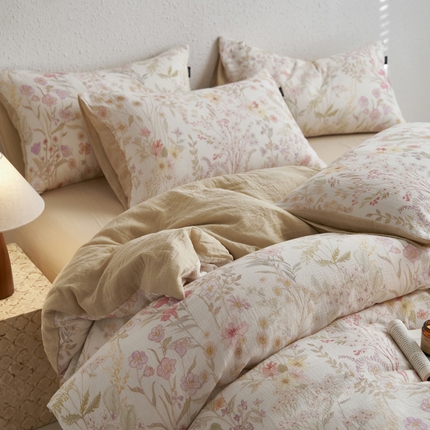 91家纺网 家纺一手货源 找家纺 （总）宜代光年 2025新款全棉纯棉享云棉纯色暗合系列四件套