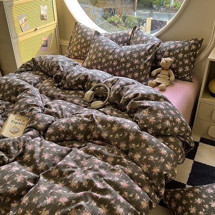 91家纺网 家纺一手货源 找家纺 （总）花漾家居 2025新款针织双层纱被套枕套四件套