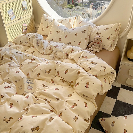 91家纺网 家纺一手货源 找家纺 （总）花漾家居 2025新款针织双层纱被套枕套四件套