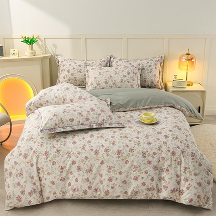 润淳 2025全棉正宗13376四件套精梳棉印花纯棉三件套13372全棉四件套 蝶恋序