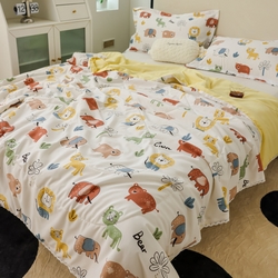 91家纺网 家纺一手货源 找家纺 （总）鑫贝阳 2025新款亲肤水洗棉小花边印花夏被,动物乐园,爱心笑脸,花海,花漫,萝卜兔,夏花,小草莓,蘑菇森林,绚熊,小恐龙,星空粉