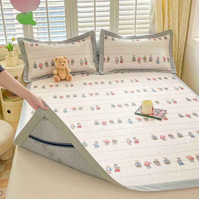 91家纺网 家纺一手货源 找家纺 （总）星座家纺 2025新款大斜纹复合冰丝凉席-床席款