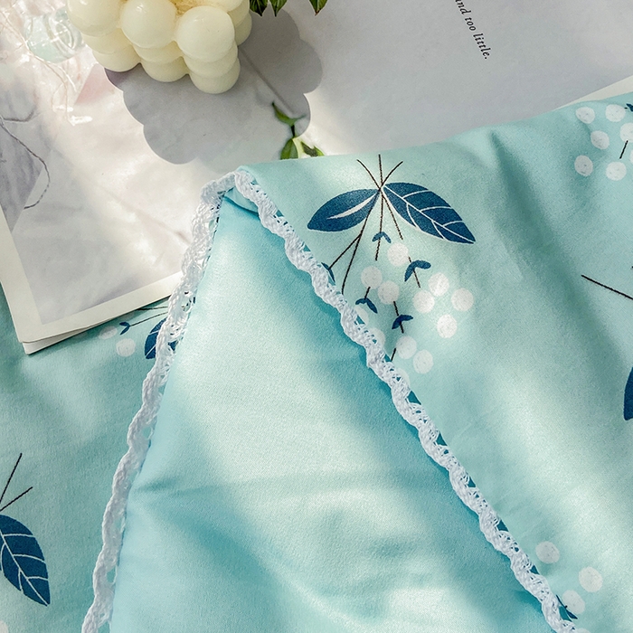 91家纺网 家纺一手货源 找家纺 鑫贝阳 2025新款亲肤水洗棉小花边印花夏被 绚熊