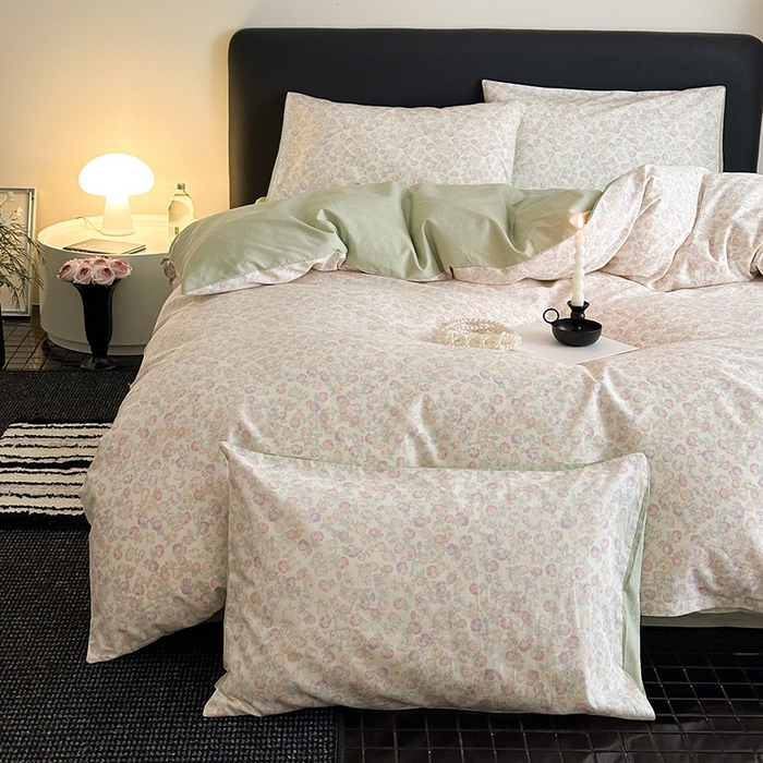 91家纺网 家纺一手货源 找家纺 典曼家纺 2025新款13372印花小清新四件套 春意盎然