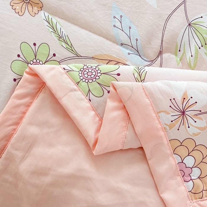 91家纺网 家纺一手货源 找家纺 好欣怡家纺 2026新款水洗棉夏被空调被被子被芯印花小清新夏凉被直播热款 水洗棉包边款-甜蜜家园