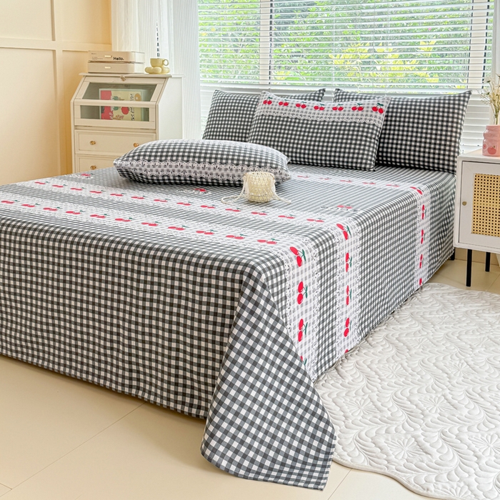 91家纺网 家纺一手货源 找家纺 仟网汇 2025新款老粗布床单粗布凉席老粗布单床单枕套单品 小樱桃