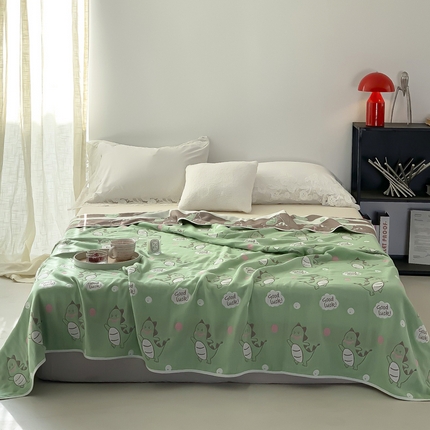 爱港家纺 2025新款全棉A类六层纱布毛巾被 夏被 恐龙宝贝