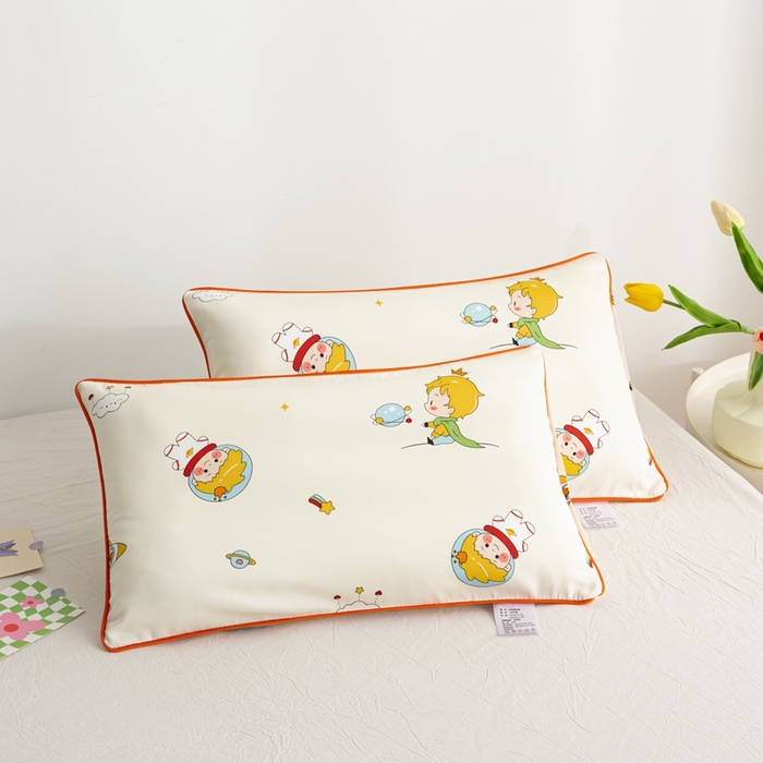 91家纺网 家纺一手货源 找家纺 萌番宝 A类新款60支长绒棉纯棉儿童枕套枕头 魔力王子卡其