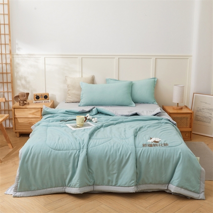 91家纺网 家纺一手货源 找家纺 总  新疆纯棉花被宽边绣花款全棉水洗棉夏凉被空调被薄款春秋被