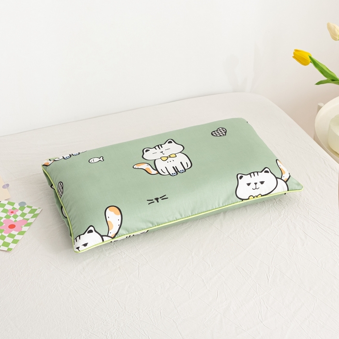 91家纺网 家纺一手货源 找家纺 萌番宝 A类新款60支长绒棉纯棉儿童枕套枕头 招财猫