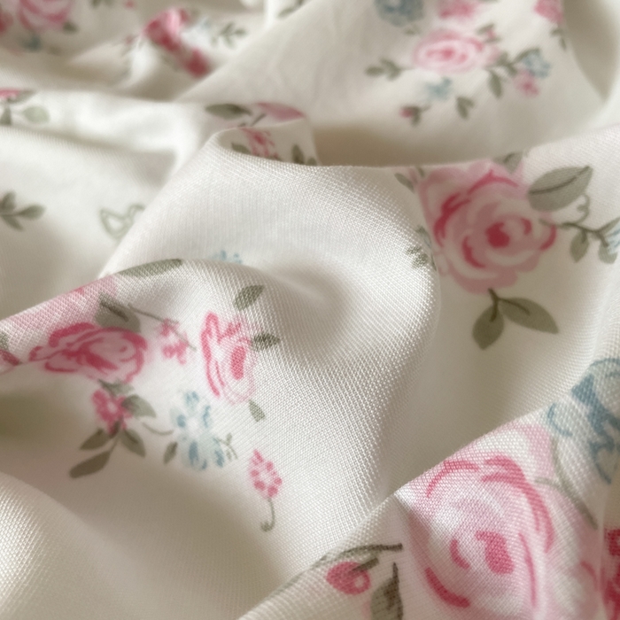 91家纺网 家纺一手货源 找家纺 诺梵家纺 2025新款有氧双层纱印花四件套 粉色蔷薇