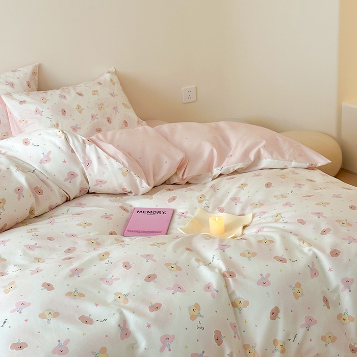 91家纺网 家纺一手货源 找家纺 典曼家纺 2025新款13372印花小清新四件套 初见