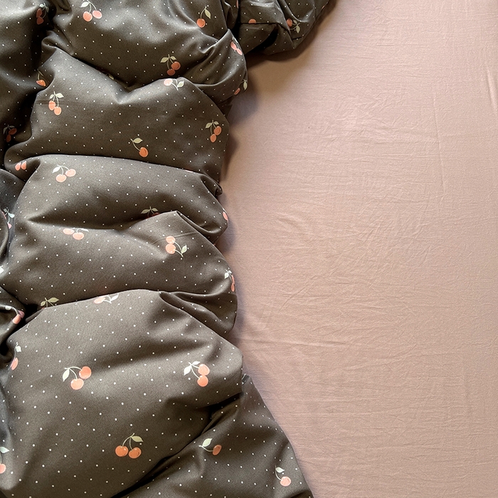 91家纺网 家纺一手货源 找家纺 花漾家居 2025新款针织双层纱被套枕套四件套 春樱