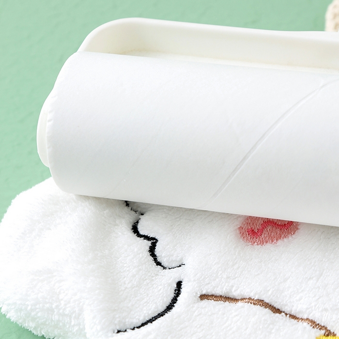 91家纺网 家纺一手货源 找家纺 彩虹毛巾 2025新款卡通小狗擦手巾厨房卫生间擦手帕 蝴蝶结狗