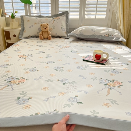 星座家纺 2025新款大斜纹复合冰丝凉席-床席款 拈花湾兰