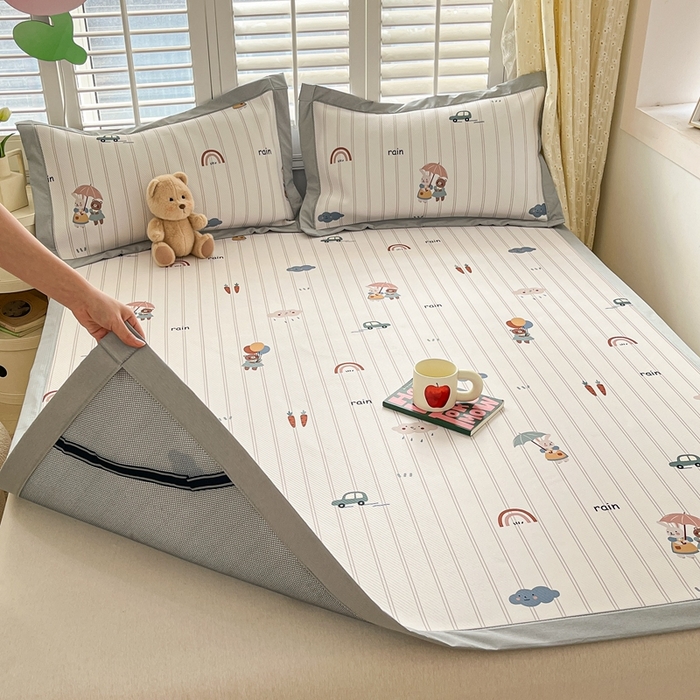 91家纺网 家纺一手货源 找家纺 星座家纺 2025新款大斜纹复合冰丝凉席-床席款 悠悠小元