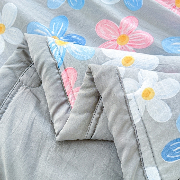 91家纺网 家纺一手货源 找家纺 好欣怡家纺 2026新款水洗棉夏被空调被被子被芯印花小清新夏凉被直播热款 水洗棉包边款-夏日浪漫