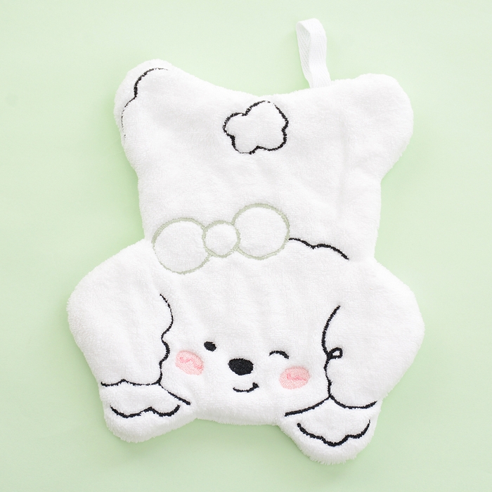 91家纺网 家纺一手货源 找家纺 彩虹毛巾 2025新款卡通小狗擦手巾厨房卫生间擦手帕 趴趴狗