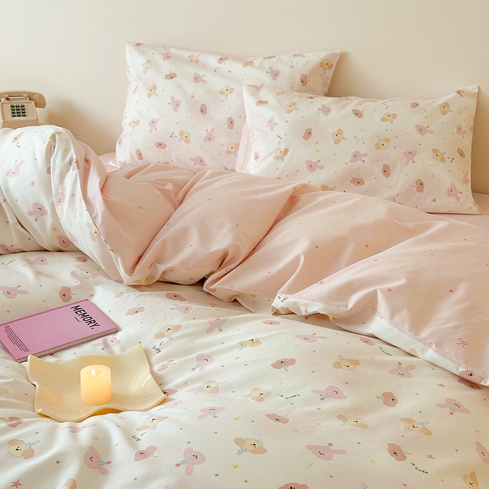 91家纺网 家纺一手货源 找家纺 典曼家纺 2025新款13372印花小清新四件套 初见