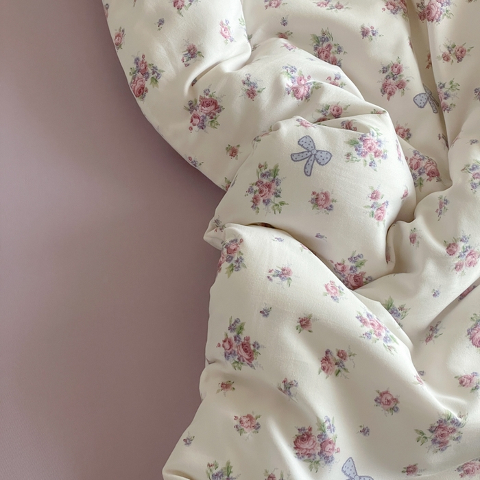 91家纺网 家纺一手货源 找家纺 诺梵家纺 2025新款有氧双层纱印花四件套 春不晚