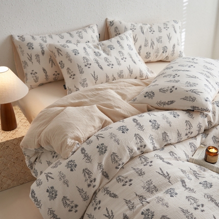 91家纺网 家纺一手货源 找家纺 （总）宜代光年 2025新款全棉纯棉享云棉纯色暗合系列四件套