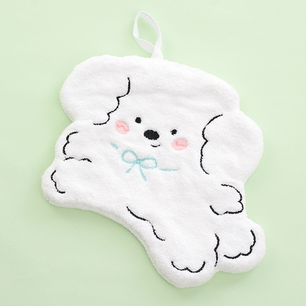 彩虹毛巾 2025新款卡通小狗擦手巾厨房卫生间擦手帕 蝴蝶结狗